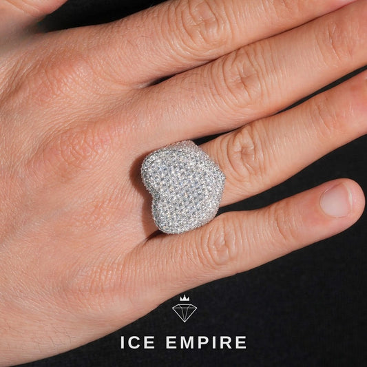 Iced Out Heart 925 Silver Lab Grown Diamond Pendant