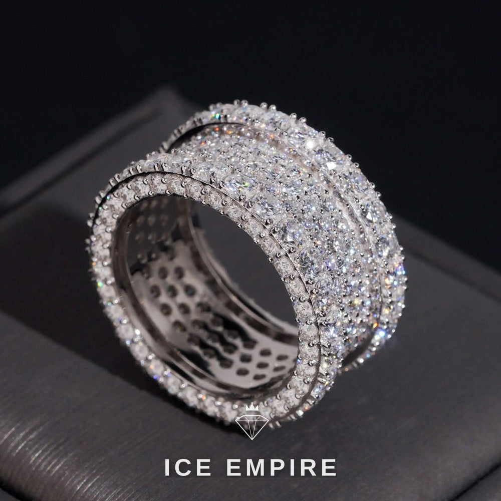 Iced Out Rose Gold Plated Moissanite Ring