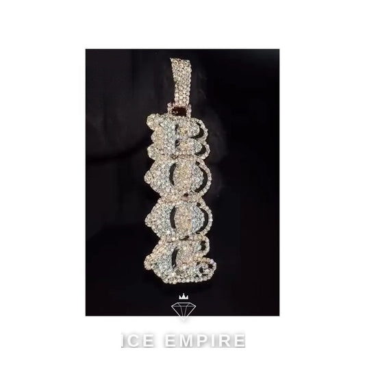 Iced Out Baguette Rose Gold Plated Moissanite Pendant