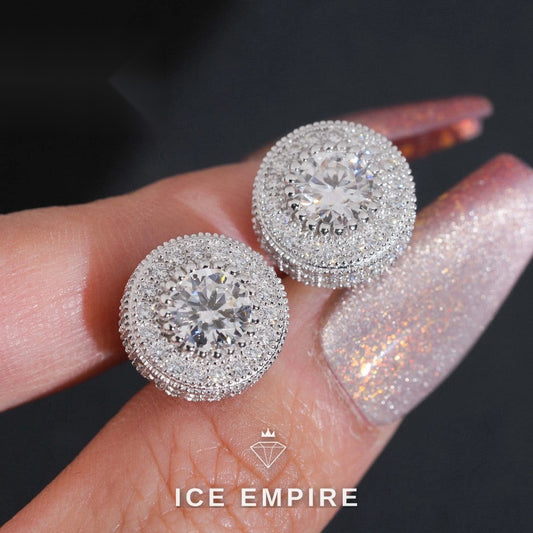 Iced Out 925 Silver Moissanite Earrings