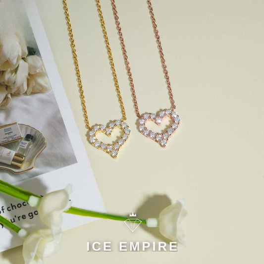 Iced Out Heart 925 Silver Moissanite Pendant