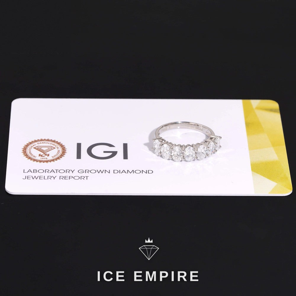 Iced Out 925 Silver Lab Grown Diamond Wedding Band