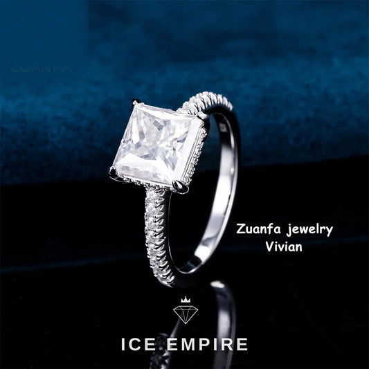 Iced Out 925 Silver Moissanite Ring