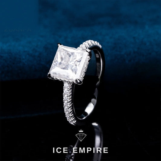 Iced Out 925 Silver Moissanite Ring