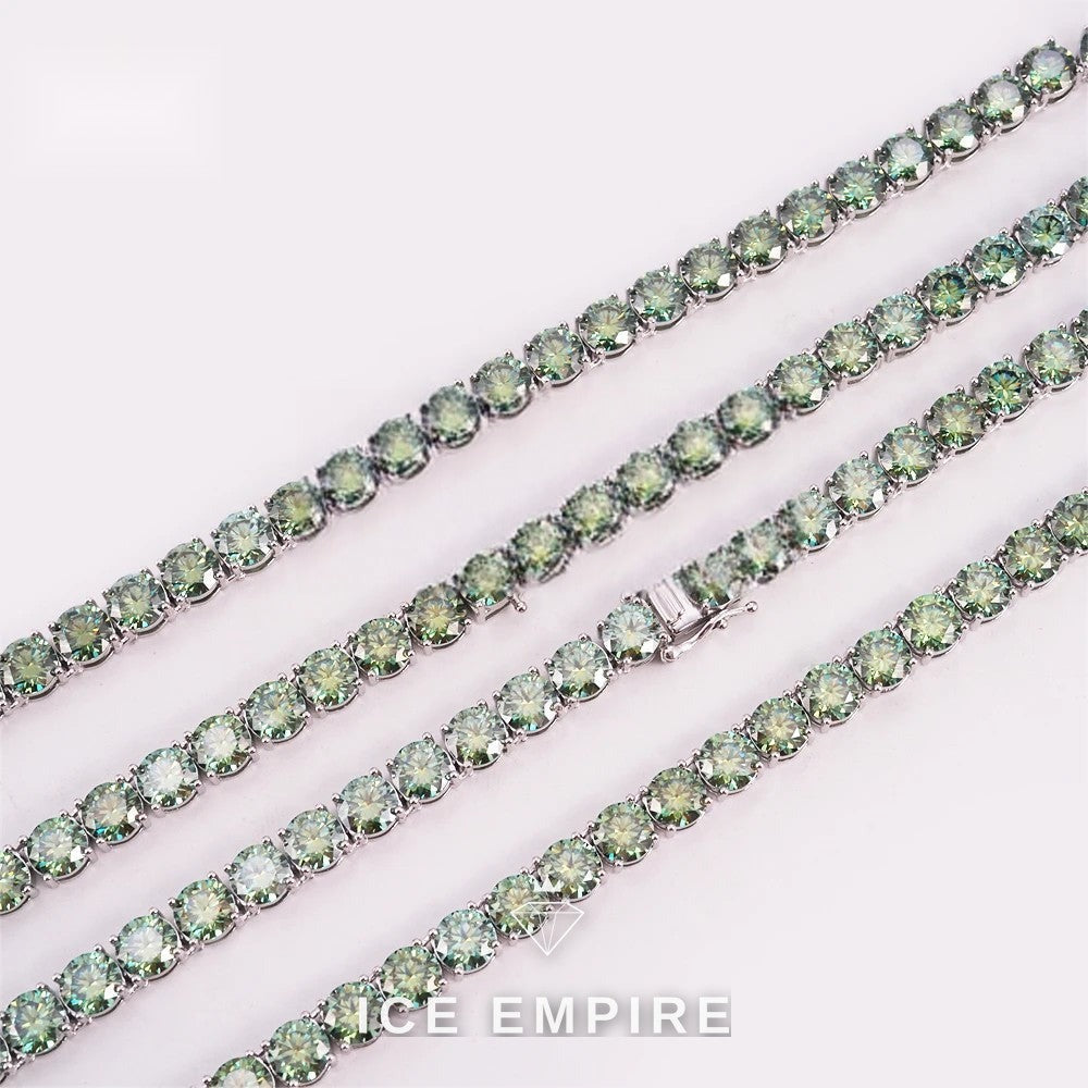 Iced Out 925 Silver Moissanite Tennis Chain