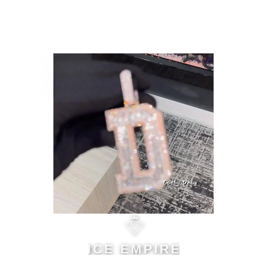 Iced Out Baguette Rose Gold Plated Moissanite Pendant