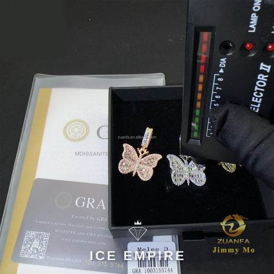 Iced Out Cross Rose Gold Plated Moissanite Pendant