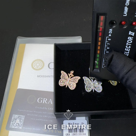 Iced Out Cross Rose Gold Plated Moissanite Pendant
