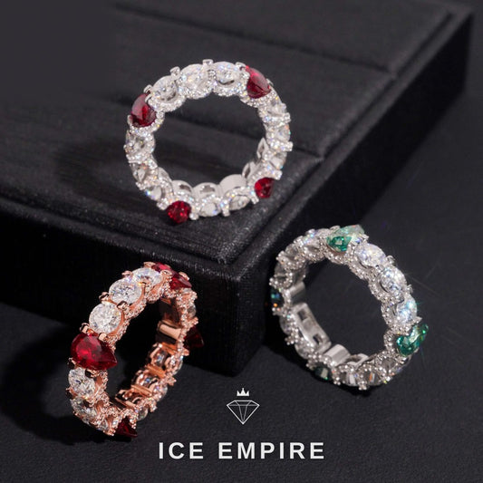 Iced Out Rose Gold Moissanite Ring