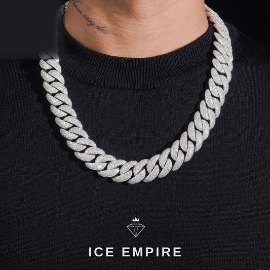 Iced Out Rose Gold Moissanite Cuban Chain