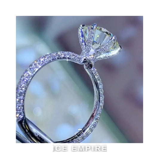 Iced Out Gold Plated Moissanite Wedding Band