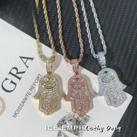 Iced Out Rose Gold Plated Moissanite Rope Chain