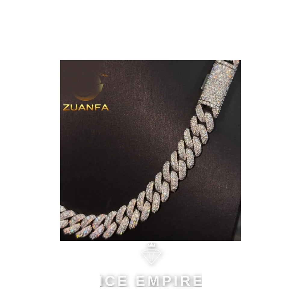 Iced Out Rose Gold Plated Moissanite Cuban Chain