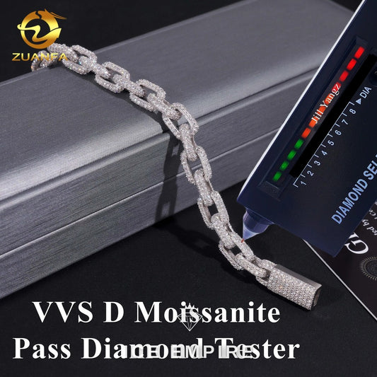 Iced Out 925 Silver Moissanite Cuban Chain