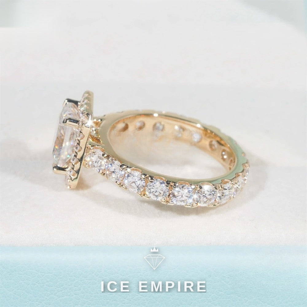 Iced Out 14K Gold Lab Grown Diamond Engagement Ring