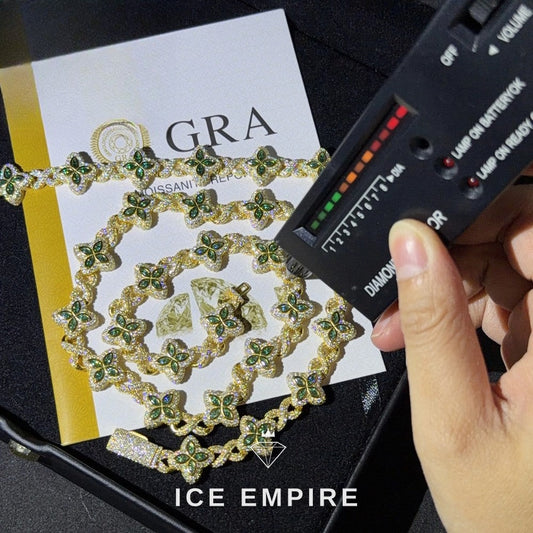Iced Out Rose Gold Plated Moissanite Cuban Chain