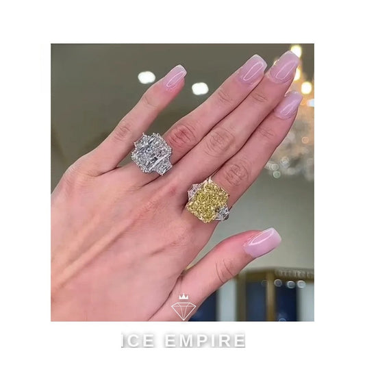 Iced Out 14K Gold Lab Grown Diamond Engagement Ring