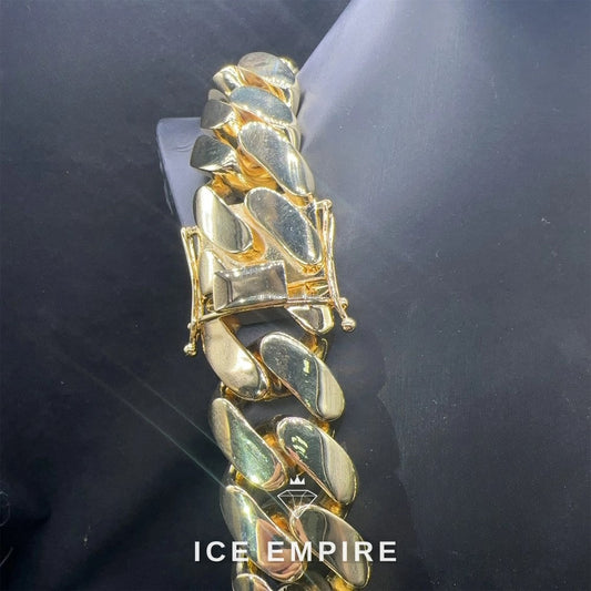 Iced Out 14K Gold Cuban Chain