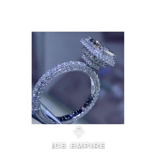 Iced Out Rose Gold Plated Moissanite Wedding Band