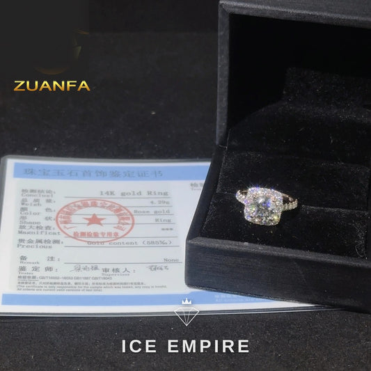 Iced Out Rose Gold Moissanite Wedding Band