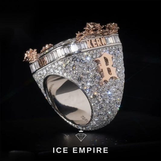 Iced Out Rose Gold Plated Moissanite Ring
