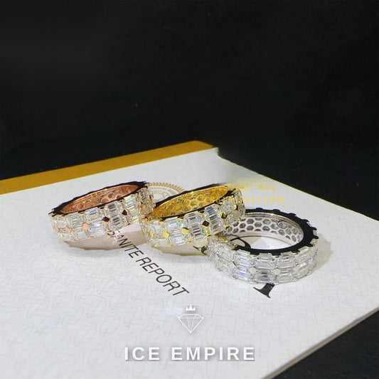 Iced Out 925 Silver Moissanite Ring