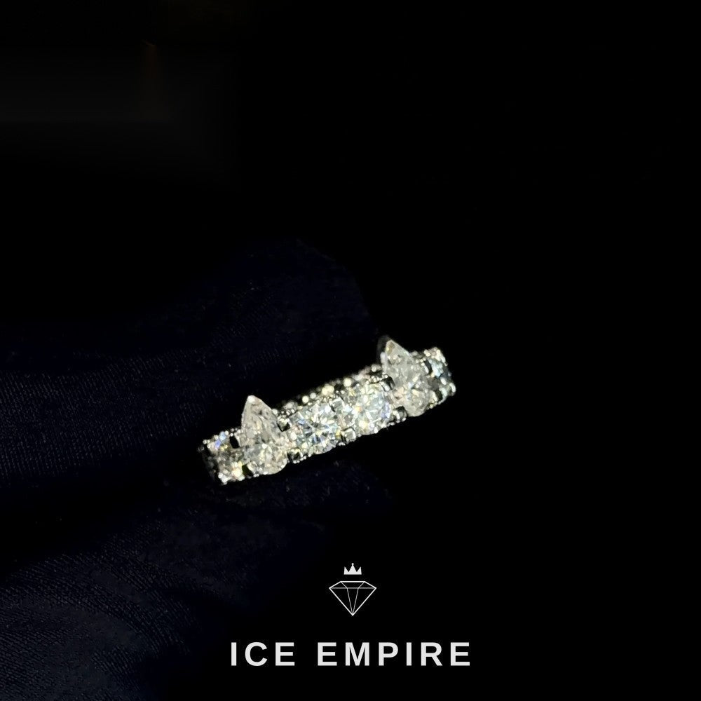 Iced Out 925 Silver Moissanite Ring