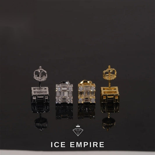 Iced Out Rose Gold Plated Moissanite Earrings