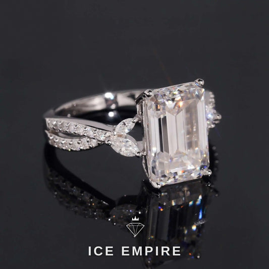 Iced Out Rose Gold Plated Moissanite Wedding Band
