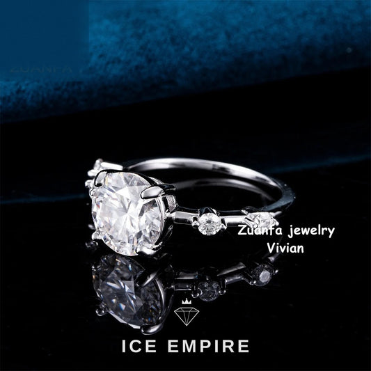 Iced Out 925 Silver Moissanite Ring