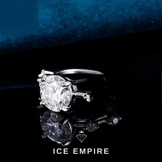 Iced Out 925 Silver Moissanite Ring