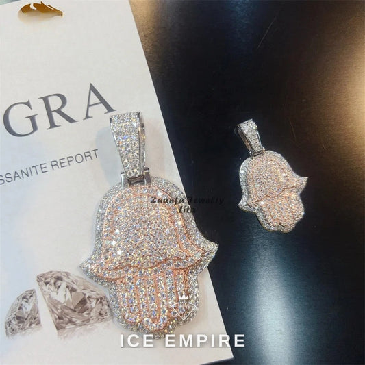 Iced Out Rose Gold Plated Moissanite Pendant