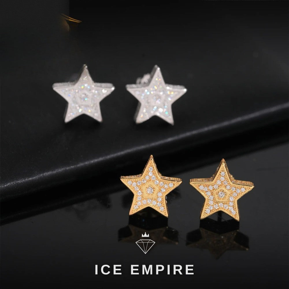 Iced Out Cluster 925 Silver Moissanite Earrings