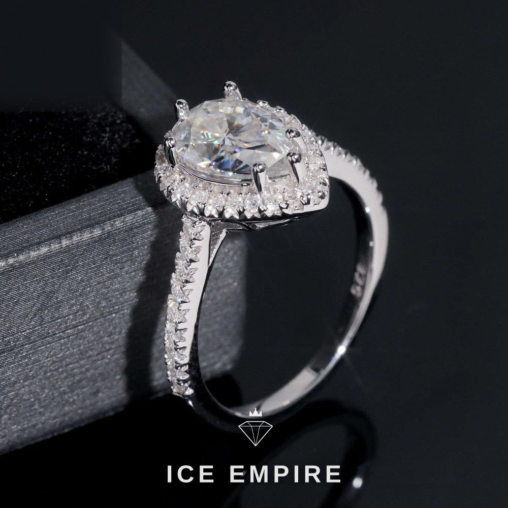 Iced Out Gold Plated Moissanite Engagement Ring