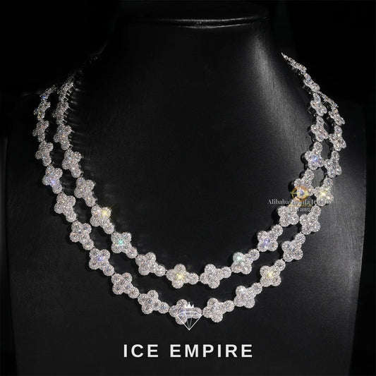 Iced Out Cross Rose Gold Plated Moissanite Cuban Chain