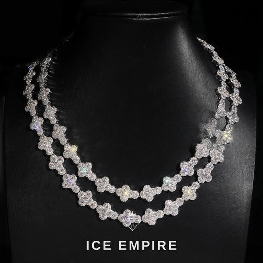Iced Out Cross Rose Gold Plated Moissanite Cuban Chain