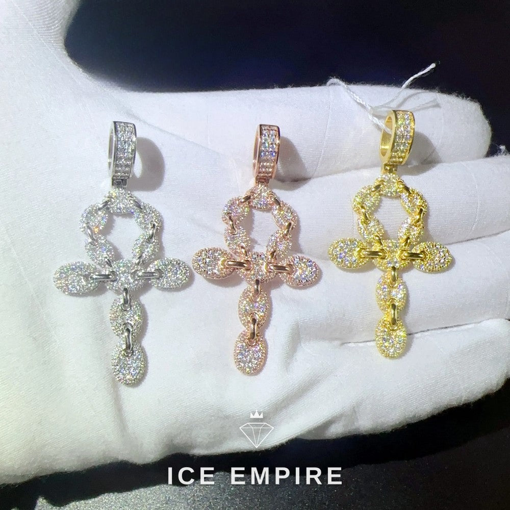 Iced Out Cross 925 Silver Pendant