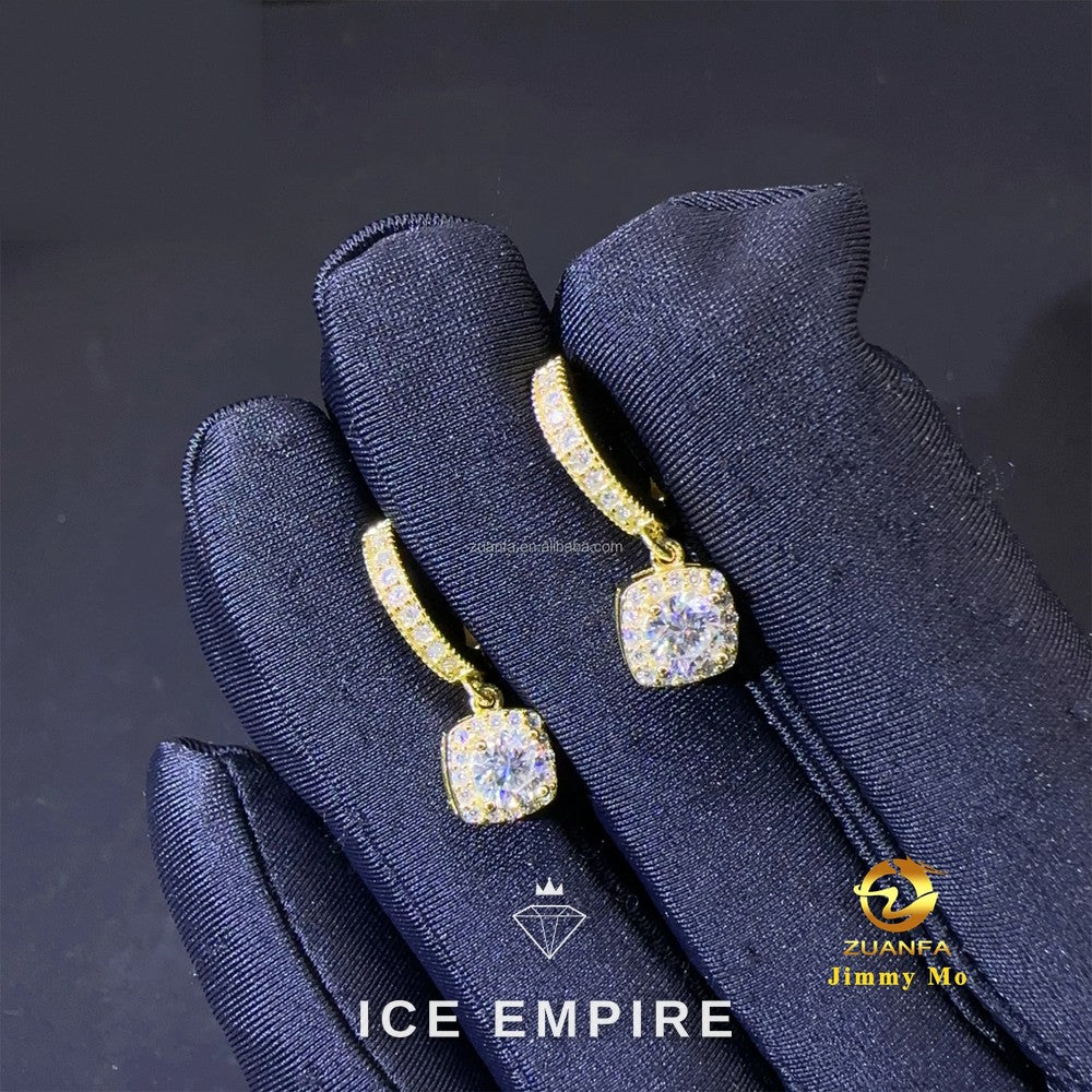Iced Out Gold Plated Moissanite Earrings