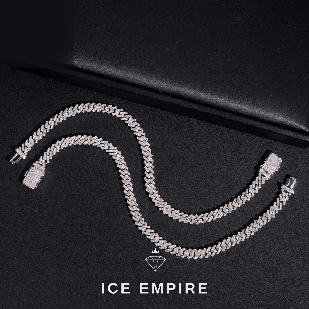 Iced Out 925 Silver Moissanite Cuban Chain