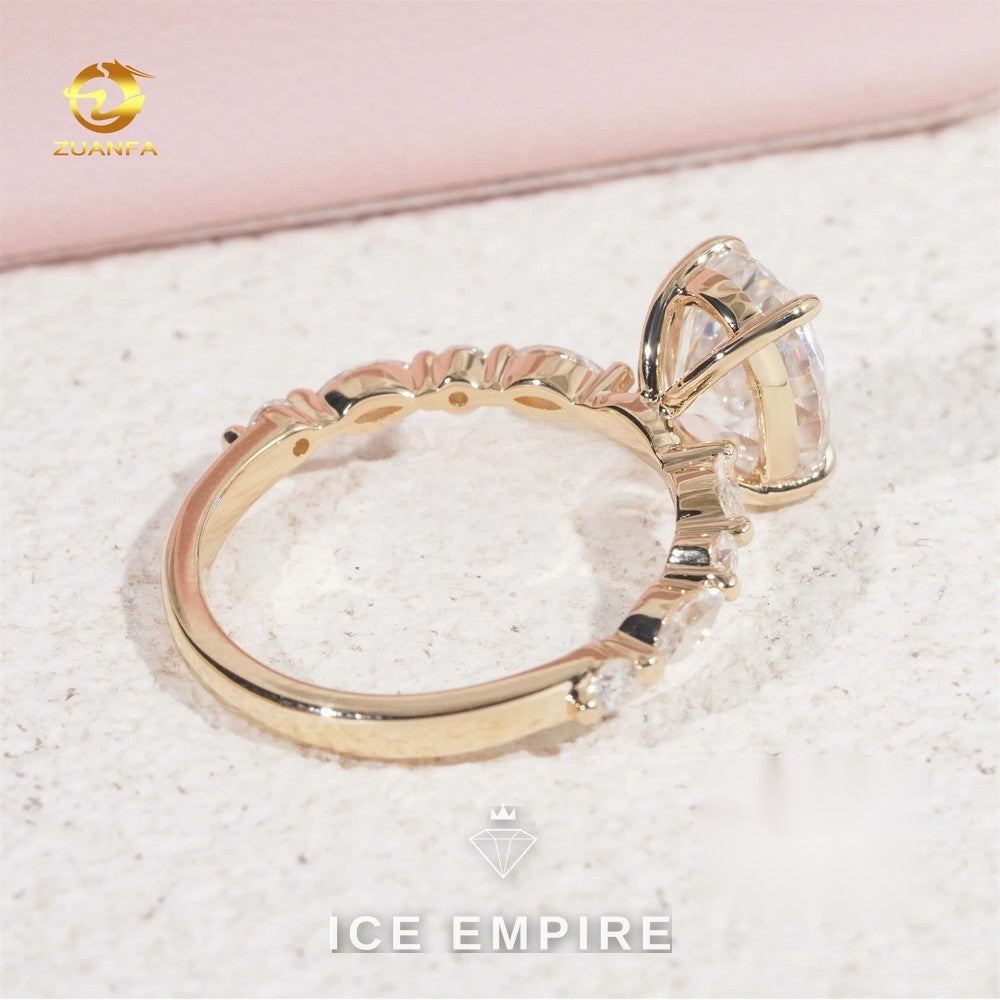 Iced Out Gold Plated Lab Grown Diamond Engagement Ring