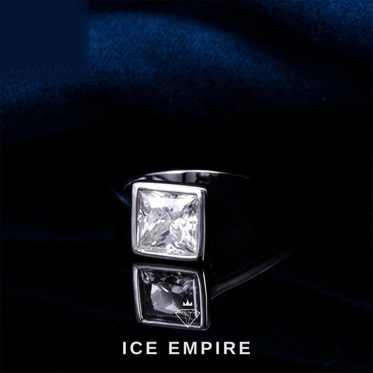 Iced Out 925 Silver Moissanite Ring