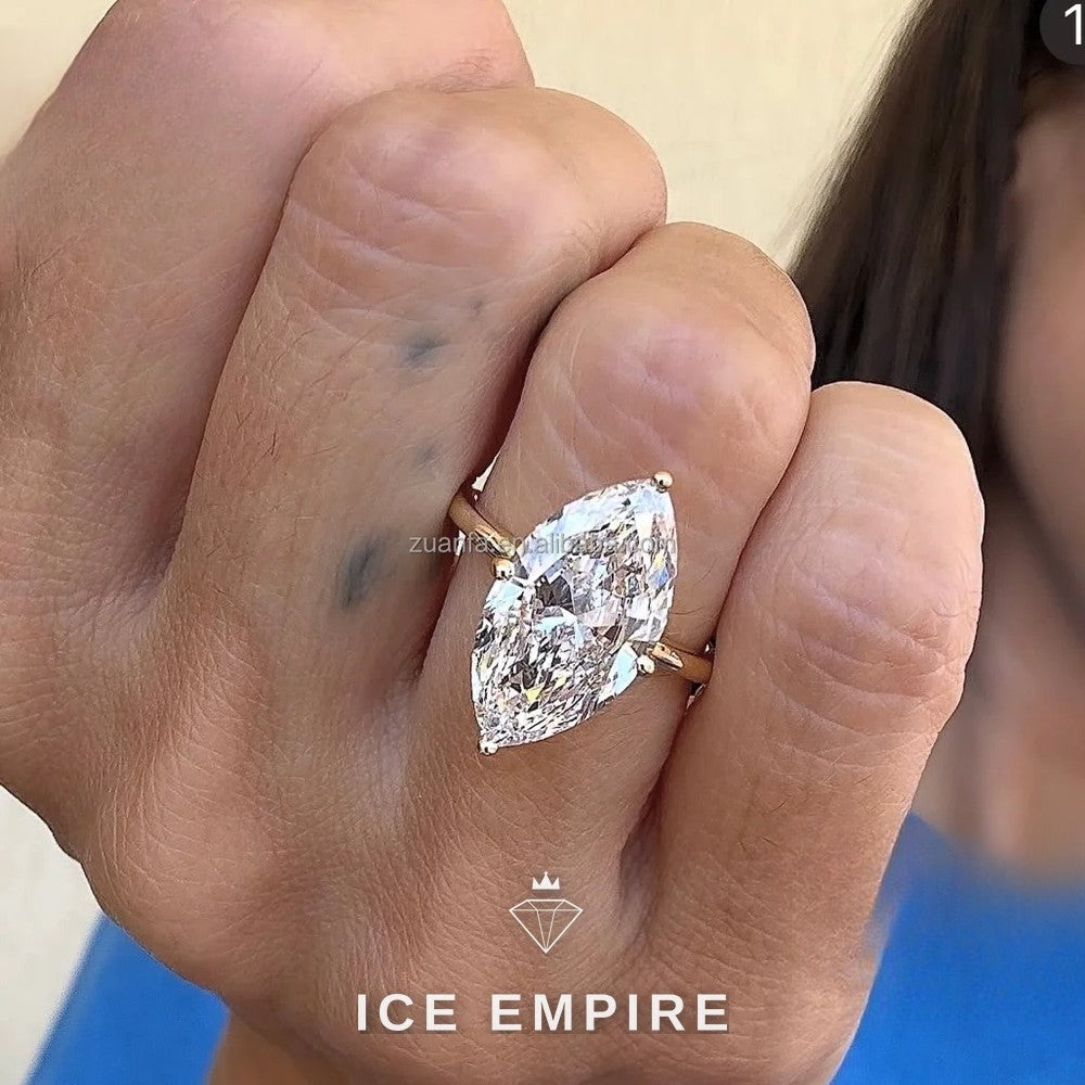 Iced Out 14K Gold Lab Grown Diamond Engagement Ring