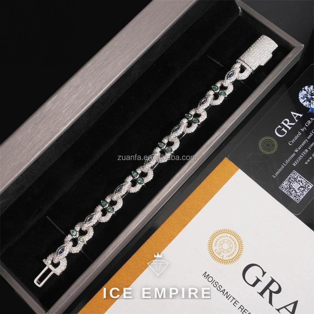 Iced Out 925 Silver Moissanite Cuban Chain