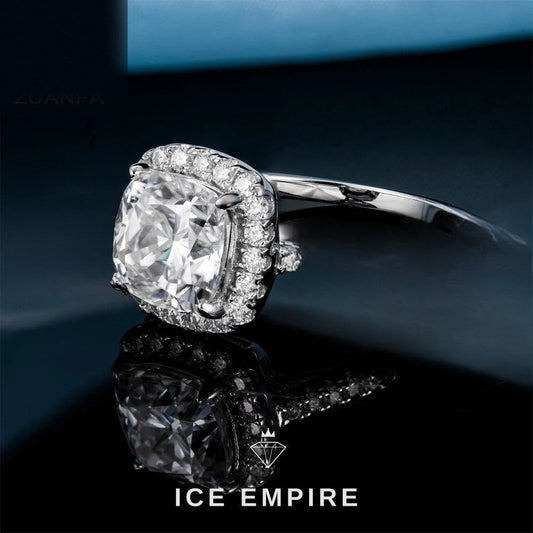 Iced Out 925 Silver Moissanite Ring