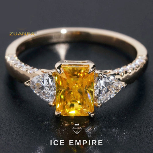 Iced Out Rose Gold Plated Moissanite Wedding Band