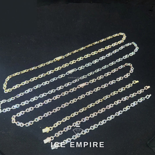 Iced Out Rose Gold Moissanite Cuban Chain