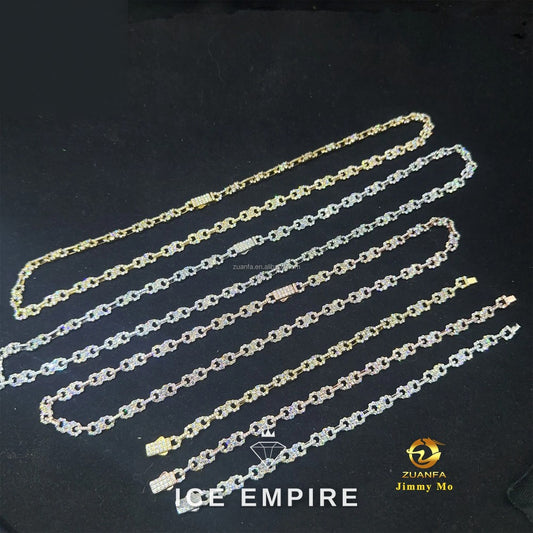 Iced Out Rose Gold Moissanite Cuban Chain