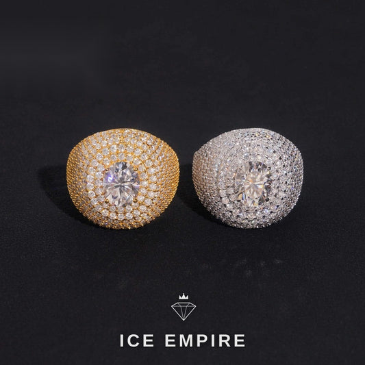 Iced Out Gold Plated Moissanite Ring