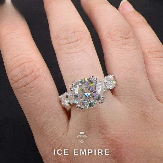 Iced Out 925 Silver Moissanite Wedding Band