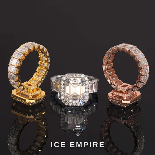 Iced Out 925 Silver Moissanite Engagement Ring